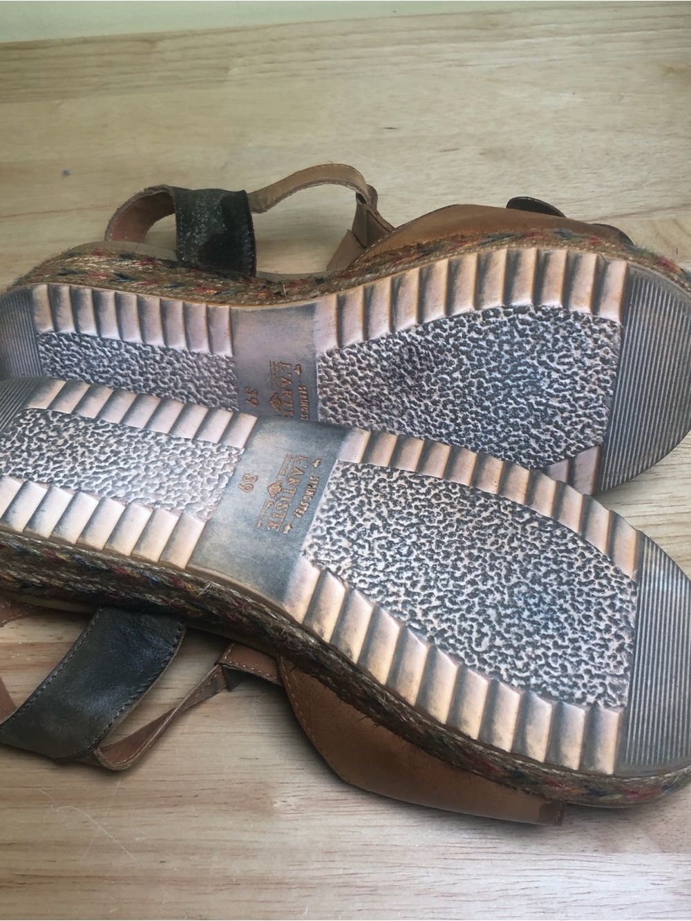 L'ARTISTE TEMPEST SANDALS 8-8.5 Platform Strap Hook And Loop Hippie Boho 39 - Picture 6 of 8